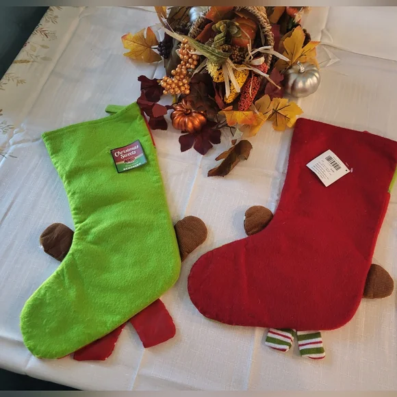 Christmas Sweets Gingerbread stockings set of 2 - Picture 2 of 2